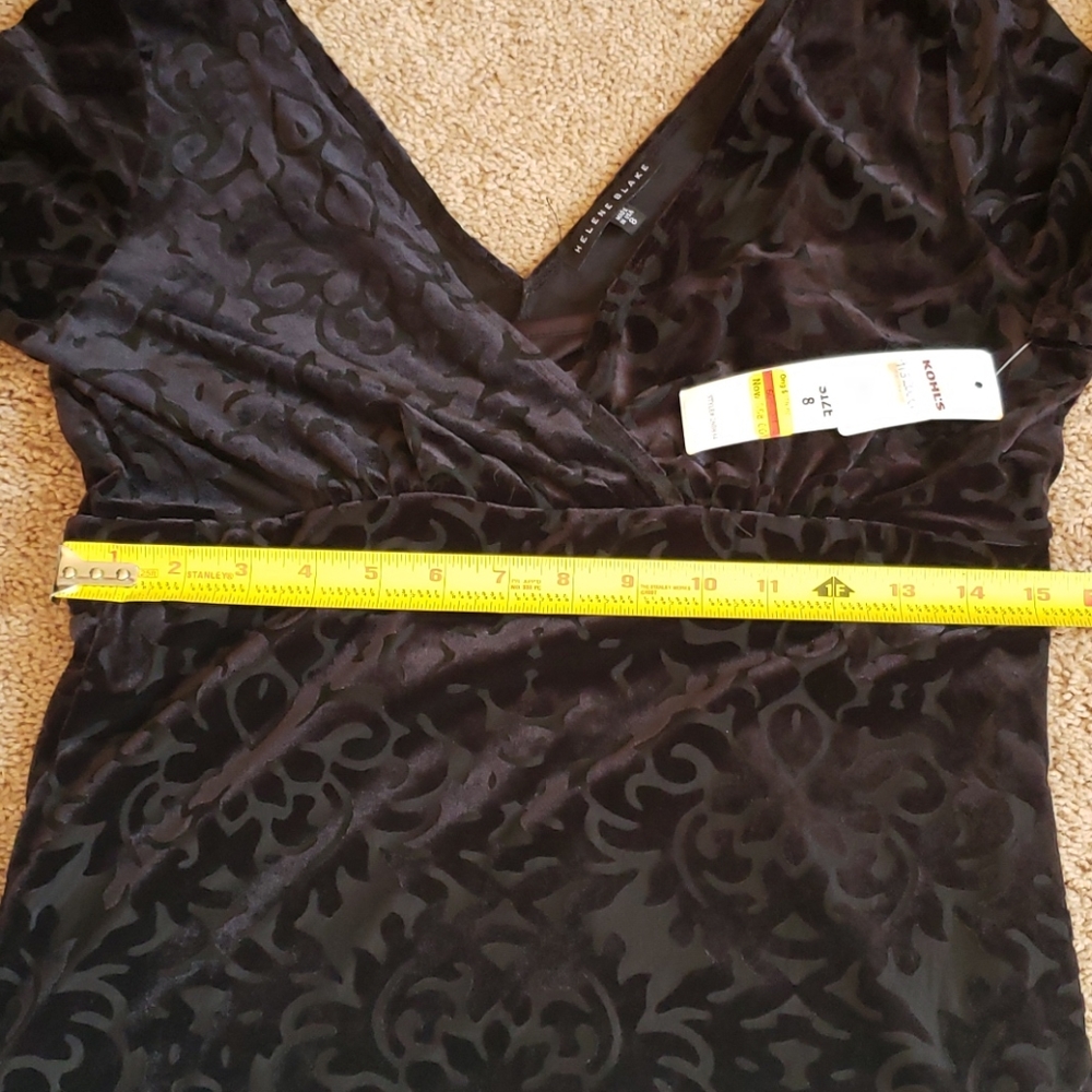 Velvety 3/4 sleeve Vneck/back dress sz8 - Picture 3 of 14